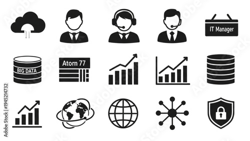 Vector Icon Sheet of Business and Technology Symbols