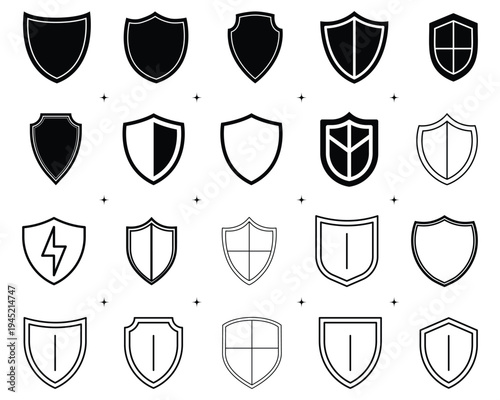 Shield Defense Icon set