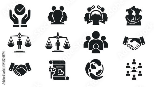 Vector Icon Sheet of Business and Law Symbols