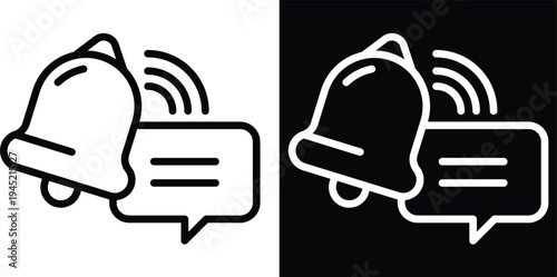 notify Two-tone version in black and white background