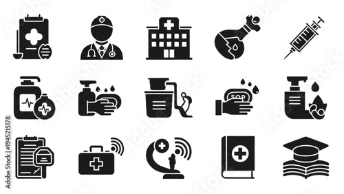 Vector icon sheet of medical symbols and healthcare icons
