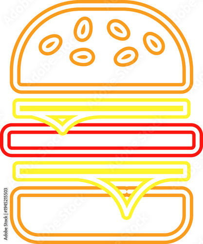 Hamburger Neon Icon