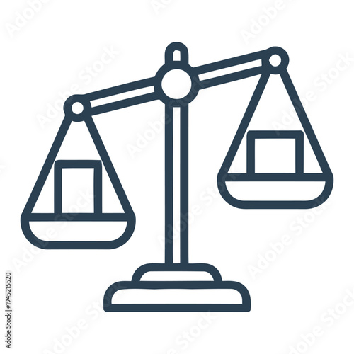 Justice Balance Scale Icon Outline Vector for Law Court Legal System
