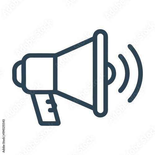 Megaphone Announcement Icon Outline Vector for Marketing Promotion and News