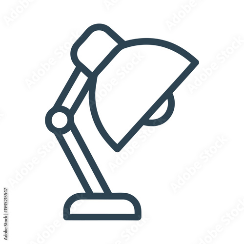 Desk Lamp Icon Outline Vector for Workspace Lighting and Office Equipment