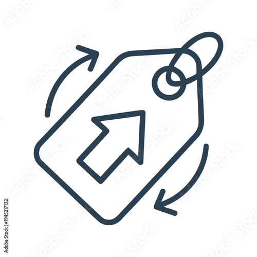 Price Tag Refresh Icon Outline Vector for Product Update or Discount Change