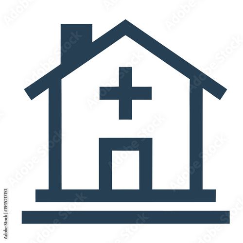Church Building Icon Outline Vector for Religion Faith and Spiritual Place