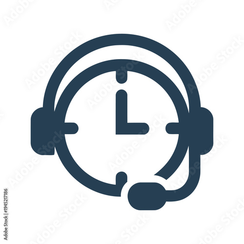 Customer Support Headset Icon Outline Vector for Call Center Help Desk Service