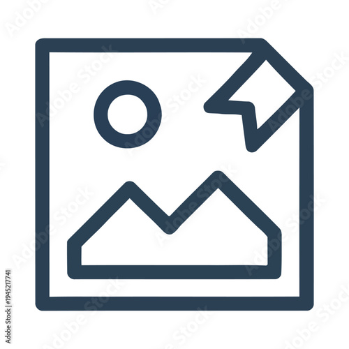 Image File Document Icon Outline Vector for Media Gallery and Photo Upload