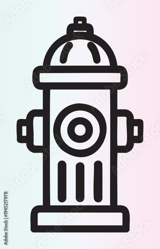 Cartoon style fire hydrant illustration with simple clean lines and bold colors ready for design projects