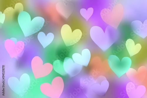colorful background with numerous vibrant hearts, a valentine day theme