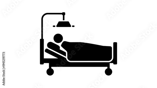 Silhouette of a man pushing a cart with wheels and equipment illustration