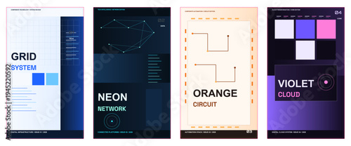 Corporate technology poster design, futuristic advertisement layout, premium business magazine cover, digital brochure template, modern editorial branding, innovation flyer concept, professional tech 