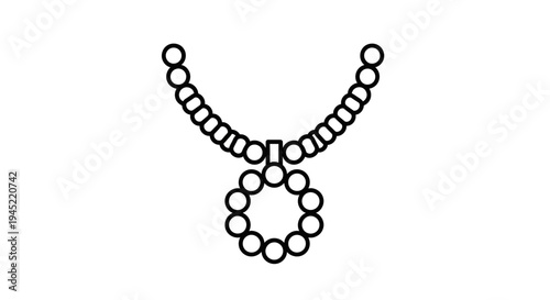 Simple Necklace Pendant Icon with Circular Gemstone Design