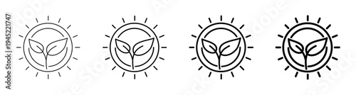 Green Energy and Renewable Energy Icon Line Art Vector Illustration Editable