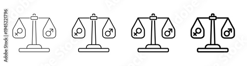 Gender Equality Icon Line Art Vector Illustration Editable
