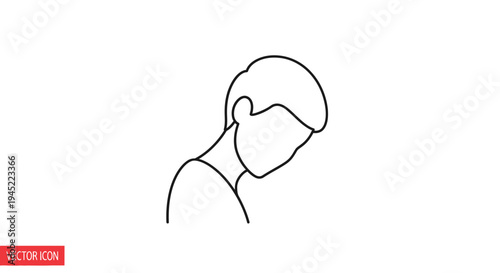 Sad Man Icon, Silhouette of a Person with Head Down, Vector Illustration