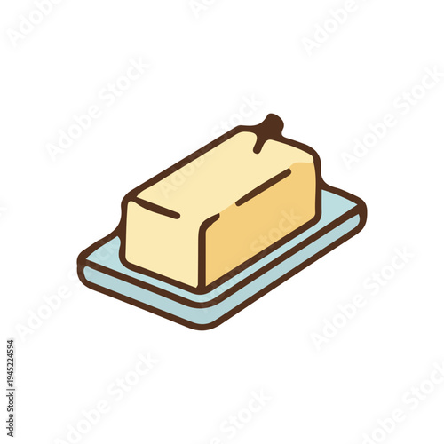 Cute Butter Icon Illustration