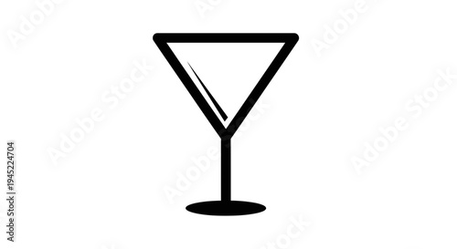 Minimalist Martini Glass Icon Vector Art