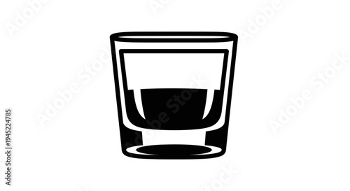 Minimalist Shot Glass Icon Vector Illustration
