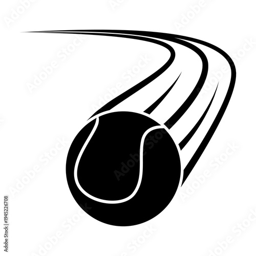 Tennis ball icon vector set. Tennis Illustration sign collection. Tennis ball in flight symbol. Sport logo.