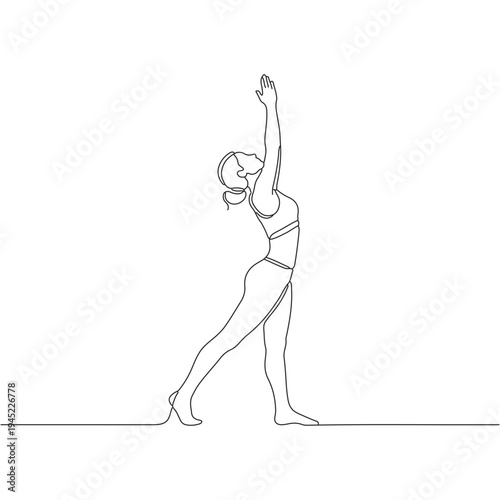 Minimalist line art of a woman doing yoga pose