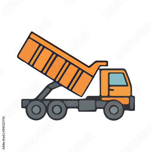 Dump Truck Icon Tipping Load