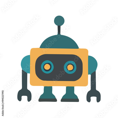 Cute Robot Icon Illustration