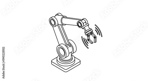 Industrial Robotic Arm with Gripper, Automation Technology, Manufacturing Concept
