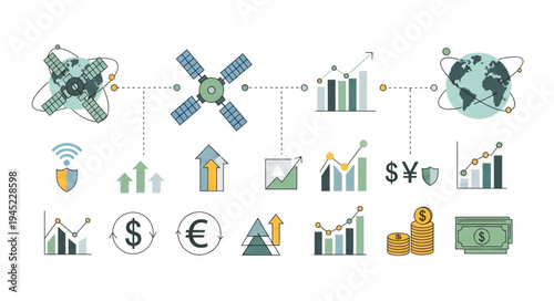 Global Financial Network - A Visual Representation of International Finance and Investment.
