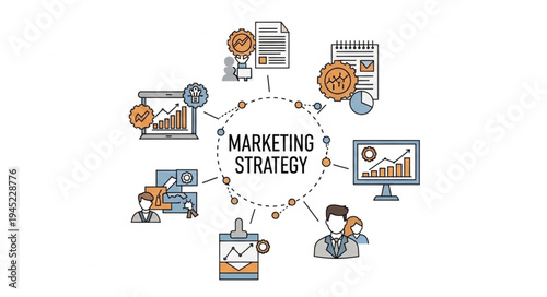 Marketing Strategy Illustration - A Comprehensive Overview of Business Growth Tactics.