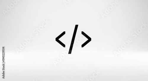 Code symbol, brackets, programming, web development, technology, abstract