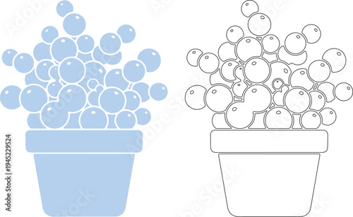 Silhouette jade plant bubble leaf silhouettes