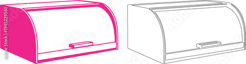 Silhouette of countertop bread box pink