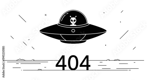 Alien UFO Landing Page 404 Error Concept