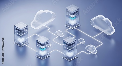 Modern data centers connected to cloud-based infrastructure for seamless digital operations