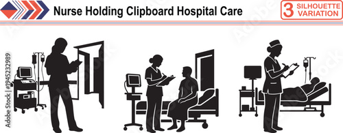 Nurse Holding Medical Clipboard in Hospital, Concept of Patient Care and Health Assistance