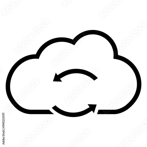 Cloud service vector icon. Cloud storage Illustration sign. Database symbol. Cloud drive logo.
