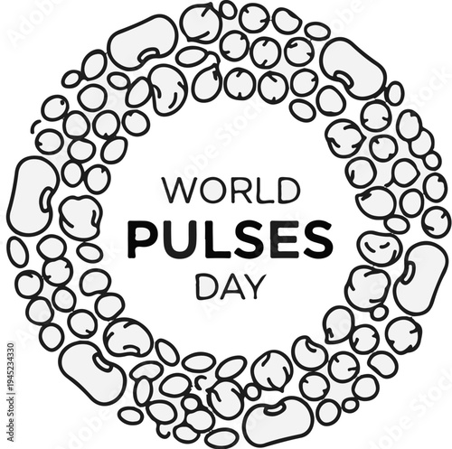 Circular arrangement of various beans and legumes forming a decorative border