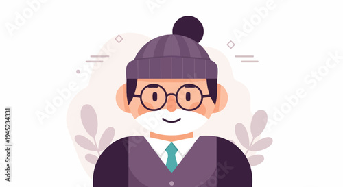 Friendly elderly man with glasses and a hat