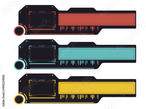 近未来サイバーパンク風バナー・タイトルフレーム素材