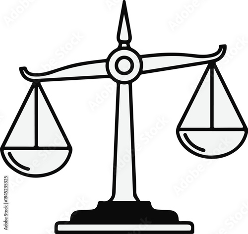 Classic balance scales icon symbolizing justice, fairness, and legal equilibrium