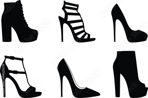 Collection of twenty gravestone and tombstone silhouette icons in grid arrangement featuring crosses, obelisks, decorative elements, symbolizing cemetery design, memorial artwork, and historical 