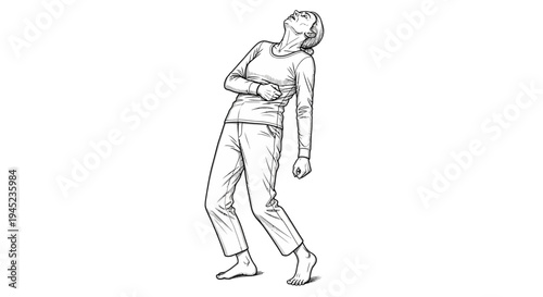 Woman in distress, falling or fainting, clutching chest, medical emergency, pain, collapse