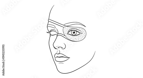 Woman wearing protective eye mask for cosmetic procedure or medical treatment