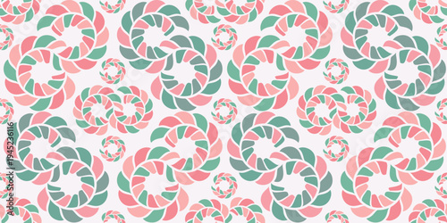 葉や花をモチーフにした渦巻き模様の背景素材