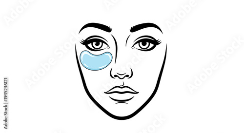 Woman's Face with Under Eye Patch for Skincare and Beauty Treatment