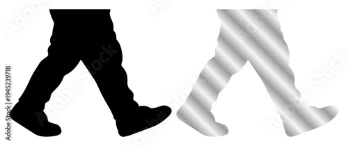 Wallpaper Mural Silhouette of legs walking, one black and one silver, representing movement and contrast. Torontodigital.ca
