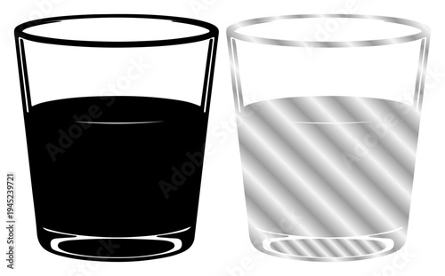 Wallpaper Mural Two glasses, one filled with dark liquid, the other with light liquid, representing contrast or choice. Torontodigital.ca