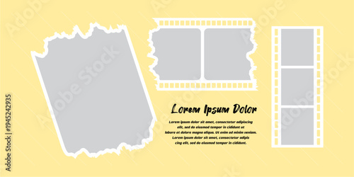 Pictures or photos frame collage, page grid layout abstract photo frames and digital photo wall template